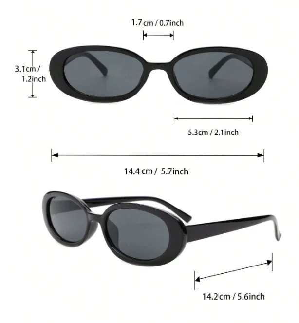 3pcs Geometric Fashion Black Sunglasses For Daily Travel for Men and Women 3