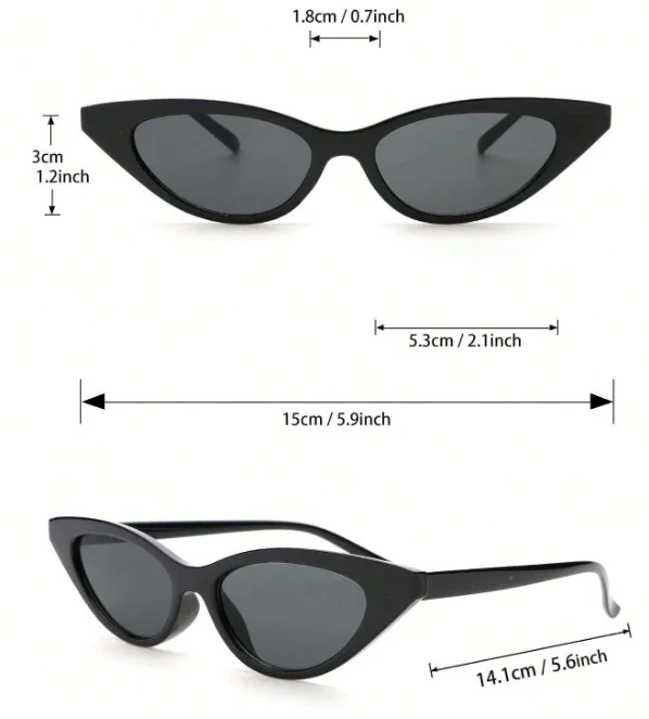 3pcs Geometric Fashion Black Sunglasses For Daily Travel for Men and Women 4
